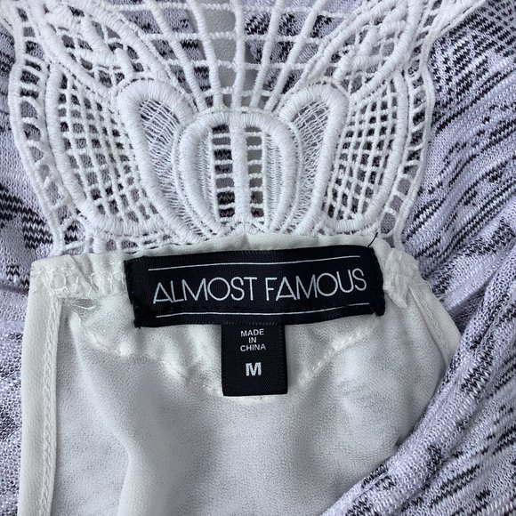 Almost Famous White with Black Aztec Design Pullover with Inset Tank - Picture 6 of 7